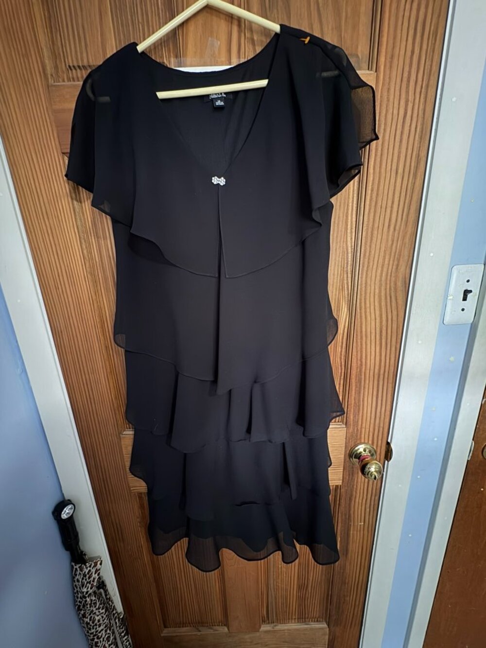 S.L.N.Y. Black Tiered Ruffle Dress -- NWOT